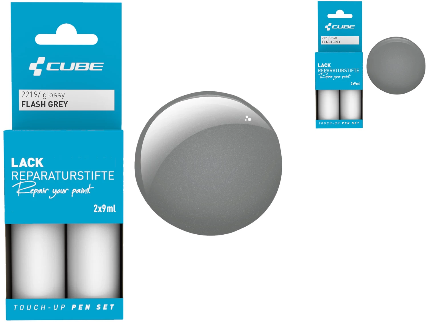 Cube Lackreparaturstift Set FLASH GREY 3 Cube Lackreparaturstift Set FLASH GREY